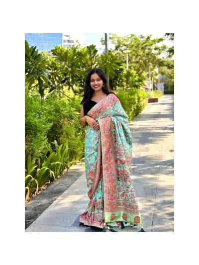 Mahabir Pasmina Jekard saree